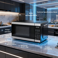 Vente en gros de four à micro-ondes électrique en acier inoxydable 25L chauffage rapide pour hôtel restaurants et usage domestique