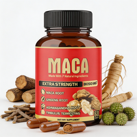 Capsules de Maca Ginseng Extra Fortes avec Ashwagandha et Tribulus Terrestris Complément Alimentaire à Base de Plantes pour Hommes 60 Capsules