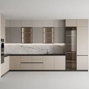 CBMmart Kitchen 2024 ตู้ผนังห้องครัวสีขาวตู้ครัวแบบแยกส่วนพร้อมลิ้นชักปิดแบบนุ่ม