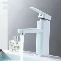 Robinet d'eau chaude et froide pour lavabos, robinet de lavabo moderne pour salle de bain, robinet de salle de bain à poignée unique
