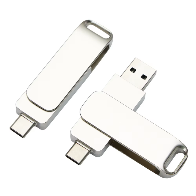 Gadget TypeCUSB 2-in-1 Flash Drive Dual-interface Rotating Metal High-speed U Disk Mobile Computer Mobile Phone Universal