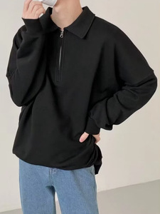 <span class=keywords><strong>Polo</strong></span> <span class=keywords><strong>grigia</strong></span> di alta qualità da uomo Casual Cargo a maniche lunghe t-Shirt con colletto Paul retrò americano con cappuccio - Product Image 3