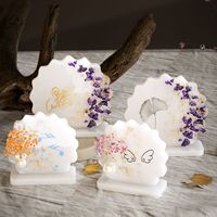 Bingkai Foto Resin Epoksi DIY Bertema Poppy, Hiasan Meja, Penutup Soket, Aromaterapi, Plester, Bunga Kering, Lukisan Tangan