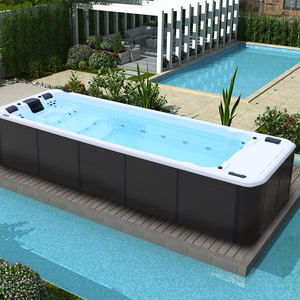 BG-6623 chinois bon marché extérieur acrylique Spa Design moderne piscine sans fin avec Machine d'entraînement de massage et fonction de tourbillon - Product Image 1