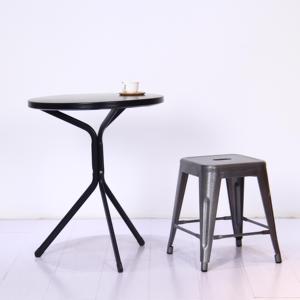 Nhà Máy Bán Buôn Đồ nội thất nhà hàng nhà bếp hiện đại <span class=keywords><strong>2</strong></span> người nhỏ màu đen Vòng kim loại bàn ăn - Product Image 4