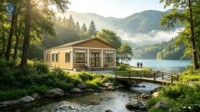 Maison conteneur extensible en acier, personnalisable en usine, polyvalente, type Apple Cabin - Mini-maison préfabriquée avec abri intégré et salle de bain complète