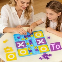 Plateau de jeu TicTacToe XO en plastique, apprentissage précoce, formation logique, jeu de table interactif parent-enfant pour enfants