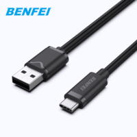 Grosir BENFEI kabel pengisi daya USB-C 20W 2 Meter USB-A konektor berlapis nikel TPE pengisian cepat 3A untuk ponsel tablet