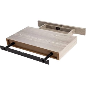 Wooden <b>wall</b>-<b>mounted</b> floating drawer <b>shelf</b>, multi-functional bedroom <b>wall</b> storage rack with storage and flower stand. - Product Image 3
