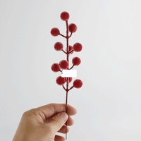 Kerajinan Bunga Buatan MSH Red Fruit, Pohon Uang Buatan, Dekorasi Tahun Baru, PVC Lembut, Buatan Tangan, Modern, Ramah Lingkungan