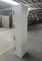 Armoire de classement en acier ZHENKE à 4 portes avec serrure à clé, résistante à la rouille, casier métallique durable pour salle de sport, bureau, usine