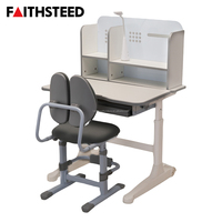 Ensemble table et chaise d'étude pour enfants de haute qualité, réglable en hauteur, mobilier scolaire ergonomique avec étagère et tiroir de rangement