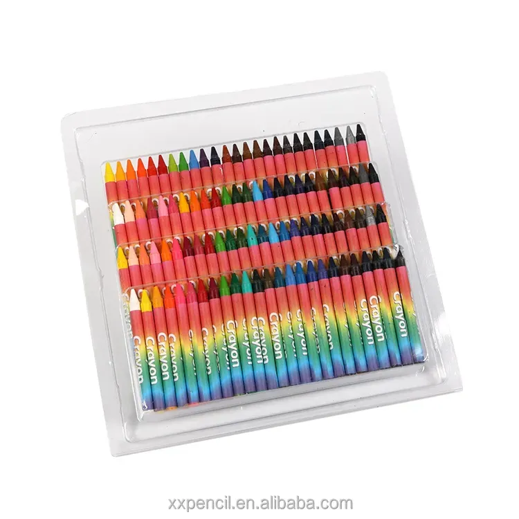 Vente en gros de crayons lavables non toxiques bon marché 6 8 12 16 20 24 48 crayons de couleur Ensemble de crayons de cire jumbo pour enfants