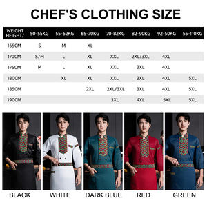 Competición de cocina Cocina Hotel Restaurante Chef Uniforme Manga larga Unisex Chef Chaqueta Abrigo - Product Image 5