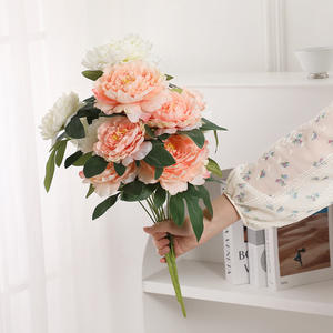 Fleur de pivoine artificielle à 7 têtes en soie, haute simulation, pour décoration intérieure, salon, entrée, arrangement en vase - Product Image 2