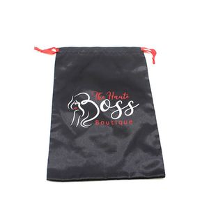 Sac à perruque en satin personnalisé de haute qualité avec cordon de serrage, emballage réutilisable pour extensions de cheveux, cadeau écologique - Product Image 3