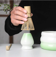Astief Vente en Gros Offre Spéciale Kit Complet Bol à Matcha en Céramique et Porcelaine Couleur Dégradée Qualité Alimentaire avec Fouet et Support
