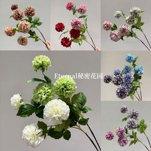 ดอกดาเลียประดิษฐ์แบบยุโรป 3 ก้าน สำหรับตกแต่งงานแต่งงาน สไตล์สวนลับ - Product Image 1