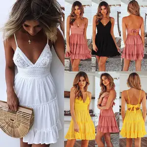 2021 Fashionable Beach Mini Dress Holiday Bandage Mini Sheath Summer Dresses Women Rayon Casual Dress