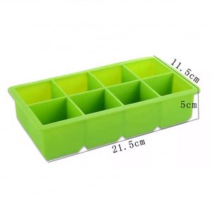 Molde de silicona para hielo, 8 cavidades cuadradas, de grado alimenticio, para whisky y cócteles, apilable, fácil de desmoldar, libre de BPA, reutilizable - Product Image 3