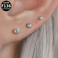 Piercing labret Gaby pour enfants en titane ASTM F136, sans filetage, avec plusieurs couleurs, idéal comme cadeau de mariage