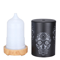 Diffuseur d'huiles essentielles créatif en fer forgé style européen et américain, humidificateur aromathérapie 100 ml, grain de bois, portable, avec minuterie 2-8 heures