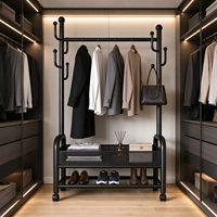 Séchoir à linge moderne et robuste en acier au carbone doublement mobile, de haute qualité, pour salon et balcon, peu encombrant et détachable