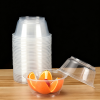 Boîte d'emballage alimentaire jetable transparente en PP de qualité alimentaire pour micro-ondes Bingo, avec couvercle, forme ronde