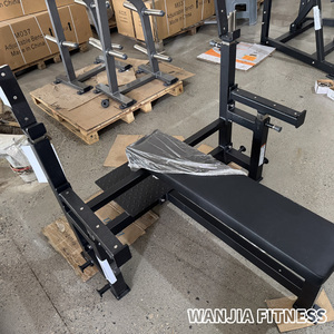 Rack Combinado de Powerlifting para Gimnasio Comercial con Banco Plano de Competición Resistente y Banco Plano Ajustable para Sentadillas y Press de Banca con Carga de Discos - Product Image 6