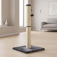Griffoir pour chat en bois et sisal écologique classique de 35 pouces de hauteur, pour chats de grande taille, utilisation en intérieur, brosse en caoutchouc, fonctionnalités d'auto-toilettage