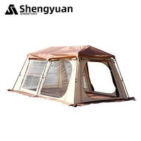 Tente de camping extérieure extra-large, portable, de type Ridge, prête à l'emploi, imperméable, multifonctionnelle, à montage rapide, en tissu Oxford, pour quatre personnes