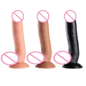 Tukang las 9.5 inci realistis g-port Dildo mainan tebal lembut dengan dasar isap pembersih mudah dicuci Masturbator untuk wanita - Product Image 1