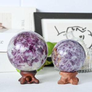 Wholesale Polished Natural Purple Lepidolite <b>Sphere</b> for Home Desktop Decoration - Product Image 4