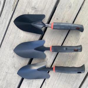 Gardening Trowel Carbon Steel Black Spoon Shaped Ergonomic Handle For Planting Flowers Vegetables Succulents - Product Image 1