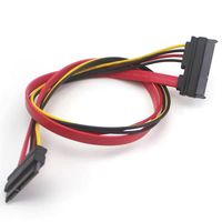 Câble de données personnalisé pour faisceau de câbles SATA Serial ATA 7+15 broches, répartiteur SATA avec gaine en PVC et blindage tressé pour ordinateurs
