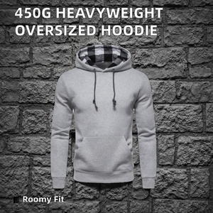 Sweat à capuche unisexe en molleton épais 280g, personnalisable avec impression en silicone en relief, vierge, coton et polyester, coupe oversize, écologique - Product Image 2