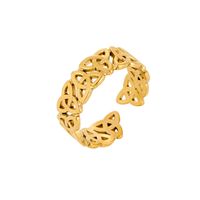 Bague ouverte en acier inoxydable avec nœud celtique creux, large et réglable, bijoux vintage tendance pour hommes et femmes