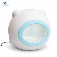 Séchoir pour animaux de compagnie (chats et chiens), 800W, silencieux, avec fenêtre ovale et grille de sol, température et minuterie réglables