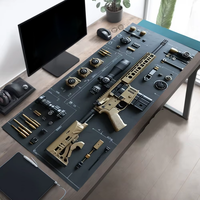 Tapis de souris et de clavier de jeu de style militaire extra large et doux