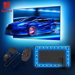 Banqcn TV LED Luzes de fundo de imersão Ambient TV Fita para 55-65 Polegada HDMI 2.0 caixa de sincronização RGB luz de fundo de música de TV