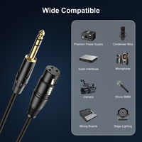 Câble de microphone professionnel personnalisé 1M 2M 3M 7.6M 15M, câbles audio XLR 3 broches vers 6.3mm pour microphone