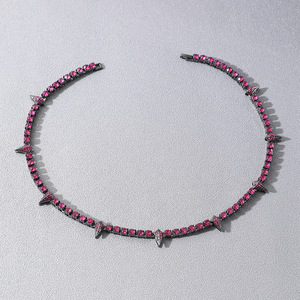 Collar de Cadena Geométrica Morada con Diseño Personalizado Único, Estilo Hiphop, de Aleación, para Hombre, Joyería de Moda, Gran Venta 2026 - Product Image 3