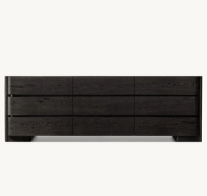 Juego de Muebles de Dormitorio Estilo Americano, Roble Natural Envejecido, Cómodas de Madera con 9 Cajones - Product Image 3