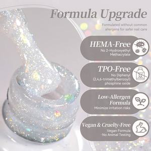BORN PRETTY OEM Gel de Uñas con Lentejuelas de Colores Personalizado con Logotipo, Gel Brillante Blanco Lechoso con Destellos UV para Salón de Uñas - Product Image 6