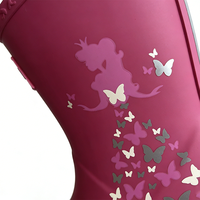 Bottes de pluie imperméables antidérapantes pour enfants, mi-mollet, avec tige en caoutchouc et doublure en coton