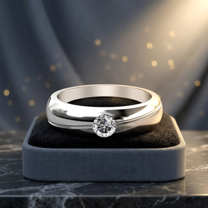 <b>Men</b>’s Classy Round Diamond Ring Elegant Luxury Wedding Engagement Band Premium Fine Jewelry for <b>Men</b> - Product Image 3