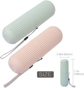 Portable Travel <b>Toothpaste</b> Toothbrush Storage Case Holder Toothbrush <b>Dispenser</b> Case Plastic Dustproof Toothbrush Container - Product Image 2
