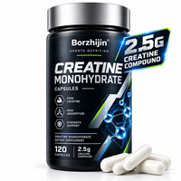Capsules de créatine monohydrate en marque privée, 120 capsules de 2,5 g, nutrition sportive, soutien à la force musculaire, OEM