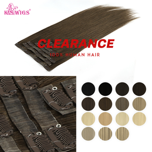 Extensiones de cabello humano Remy de calidad premium K.SWIGS, 100 g, colores sólidos y con mechas, 7 piezas con clips, extensiones de cabello con cinta adhesiva invisible. - Product Image 2