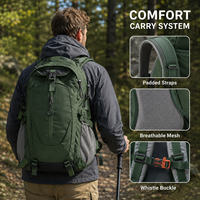 Sac à dos de randonnée léger et résistant à l'eau en nylon 30L, multi-poches, pour le camping en plein air, les voyages, avec des caractéristiques de sécurité en plein air